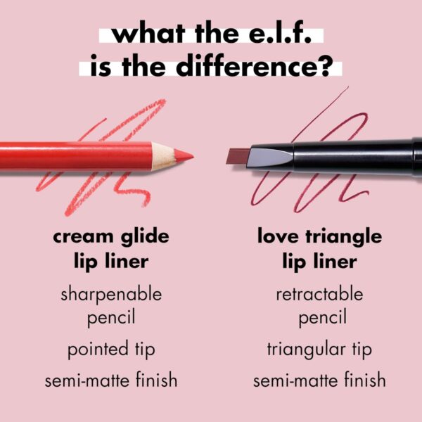 e.l.f. Cream Glide Lip Liner, Highly-Pigmented Pencil For Shaping & Sculpting Lips, Semi-Matte Finish, Vegan & Cruelty-Free, Truth or Bare - Image 5