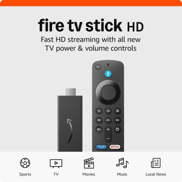 Amazon Fire TV Stick HD (newest model), free and live TV, Alexa Voice Remote, smart home controls, HD streaming - Image 3