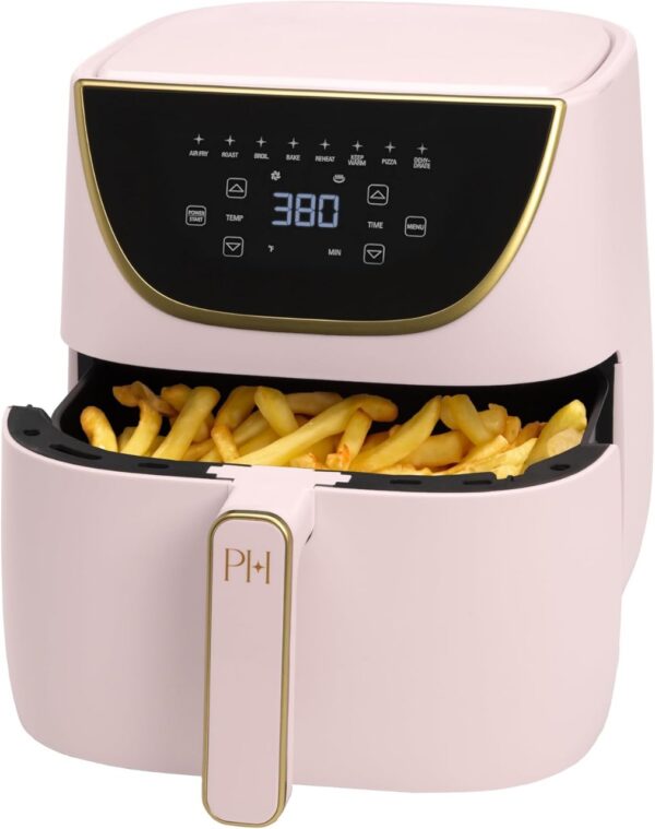 Paris Hilton Air Fryer, Large 6-Quart Capacity, Nonstick Made without PFAS, Touchscreen Display, 8-in-1 (Air Fry, Roast, Broil, Bake, Reheat, Keep Warm, Pizza, Dehydrate), Dishwasher Safe, Pink - Image 5