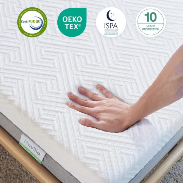 Novilla Queen Size Mattress, 12 Inch Gel Memory Foam Mattress for Cool Night & Pressure Relief, Medium Plush Feel with Motion Isolating, Bliss - Image 3