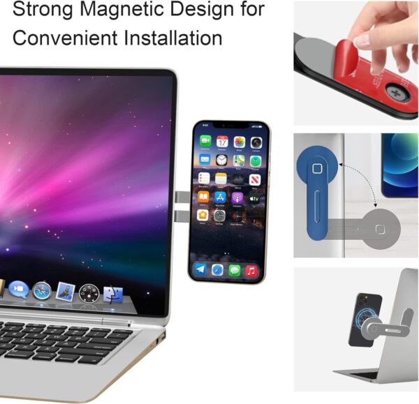 MagSafe Accessories Compatible with iPhone 15 14 13 12 Series, Universal Laptop Accessories in Order for Dual-Screen Interaction, Laptop Phone Holder for iPhones - Image 3